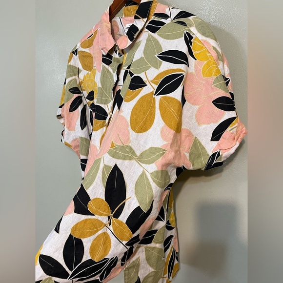Rachel Zoe Womens Boxy Floral Button-Up Shirt Boho Multicolor Size XL - Picture 2 of 9
